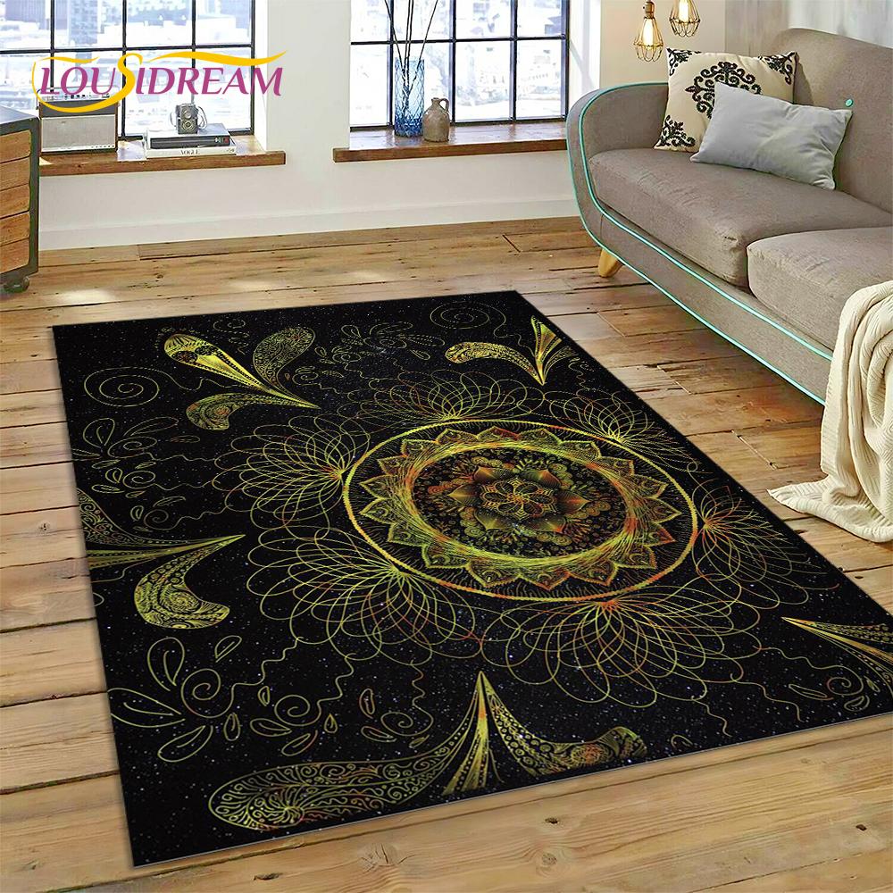 Meditace Mandala Bohemia Duch Přírody Jógový Koberec Kobereček pro Domácí Obývací Pokoj Ložnici Pohovku Dekorace, Oblastní Koberec Protiskluzová Podložka