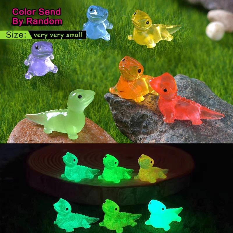 10Pcs Luminous Glow In Dark Lizard Resin Figurines, Mini Reptile Ornaments for Fairy Garden & Home Craft Decoration