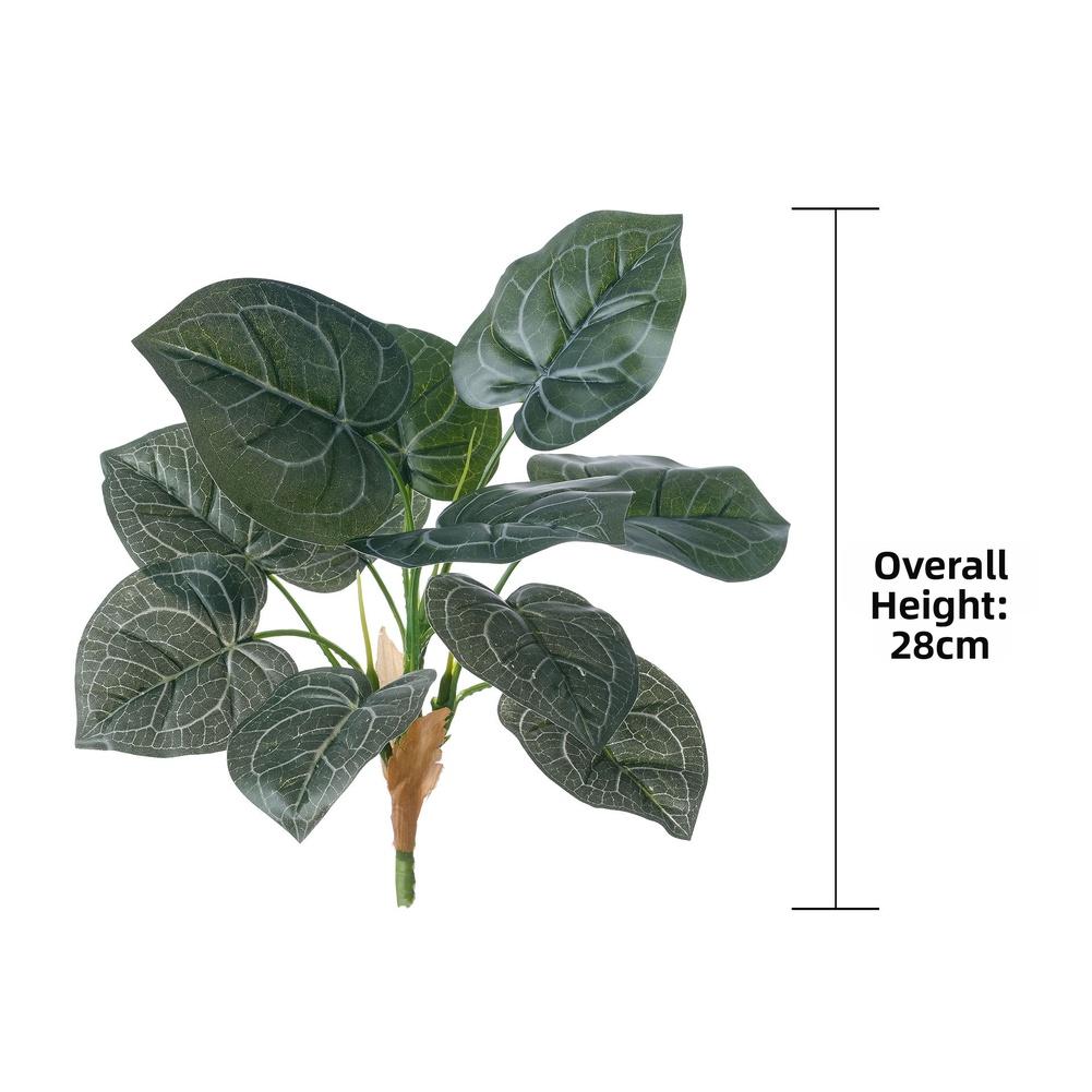 28CM Artificial Green Plant with Realistic Detail for Home and Wedding Decoration Made from Cloth and Soft PVC Materials