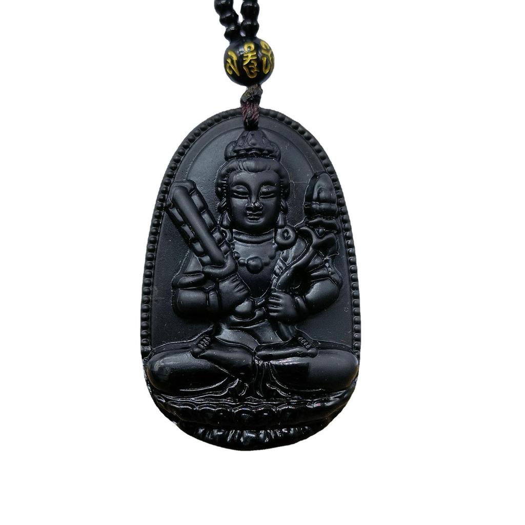 Obsidian Zodiac Pendant and Birth Buddha Charm – Eight Protectors Collection, Ideal for Gifts