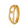 Women Minimalist Tie a Knot Gold Plating Stainless Steel Adjustable Rings Tarnish Free Jewelry