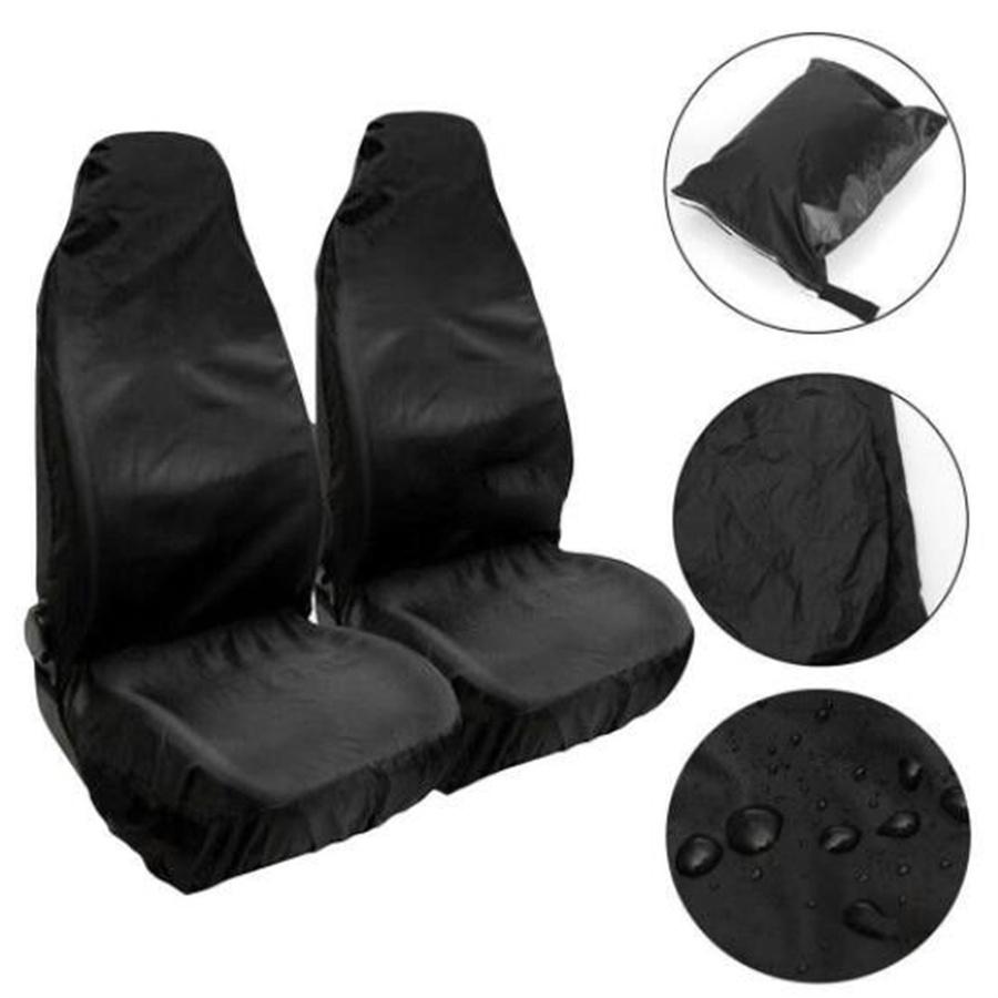 High Quality 2 Set Black Polyester Comfortable Car Front Seat Protectors Cover