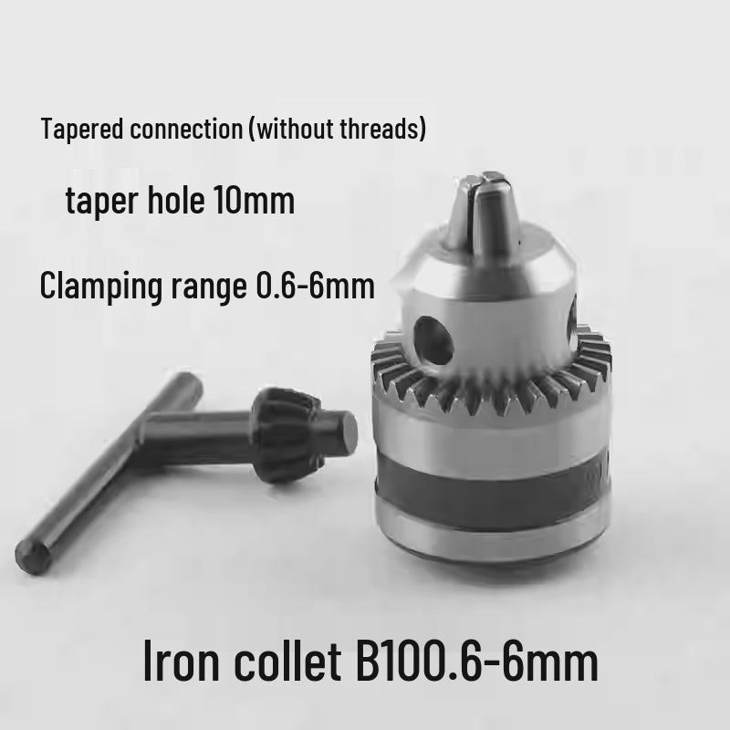 Electric Drill Power Tool Accessory: Hand-Tightened Locking Chuck with Round & Square Shank Compatibility