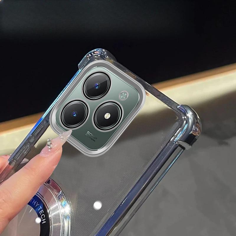 Luxury Plating CD Ring Stand Shockproof Case For MOTO G86 Power G56 15/45/05/84/54/64/34/24/04/14 Transparent Silicone Cover