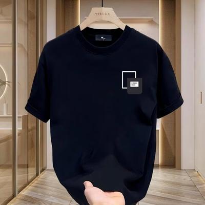 Sommer 2025 neues kurzärmeliges T-Shirt für Herren mit Rundhalsausschnitt, atmungsaktive und vielseitige Freizeitbekleidung