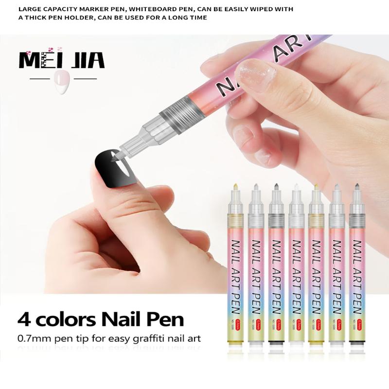 4/12 Stück/Set Bunter Nail Art Graffiti Stift Wasserdicht DIY 3D Nail Art Zeichenstift Abstrakte Linien Feine Malwerkzeuge