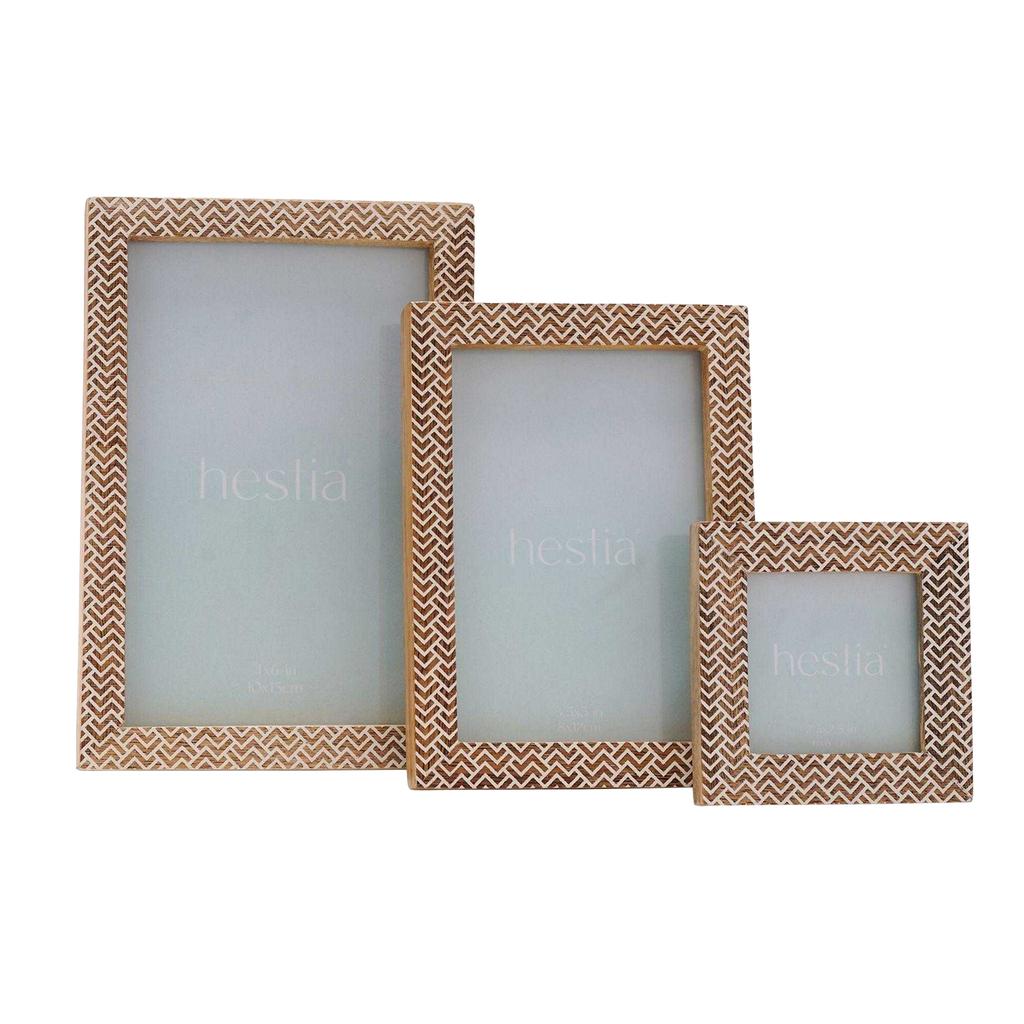 Hestia Wood Chevron Photo Frame
