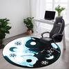 1PC Yin Yang, Moon Cat Office Round Rug, Non Slip, Soft and Durable Office Rug for Interior Decoration, Perfect for Office