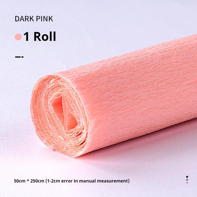 1Roll Crepe Paper 50x250cm Colored Roll Origami Crinkled Crepe Paper Craft DIY Flowers Decoration Wrapping Thickened Paper Craft