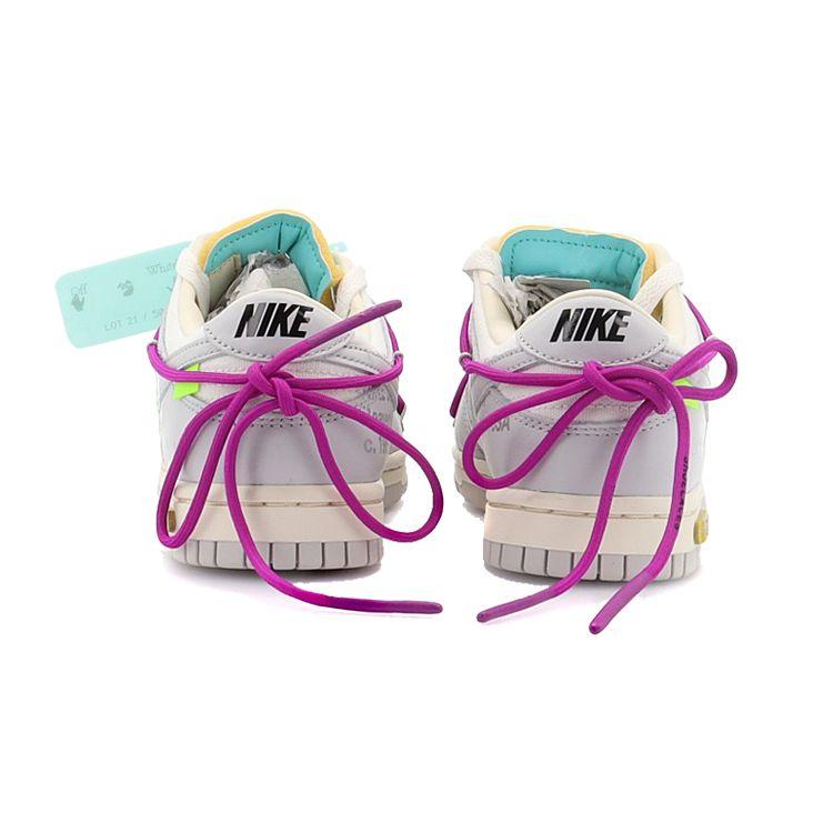 Off-White x Nike Dunk Low Lot 21 von 50 Unisex-Sneaker Sail Neutral-Grau Hyper-Violett DM1602-100