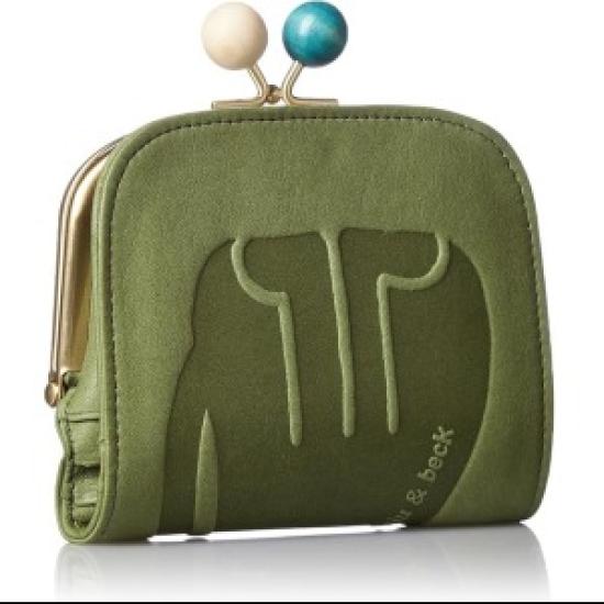 [Box 21] "Juju & Beck" Folding Wallet with Clasp 0331313 Green