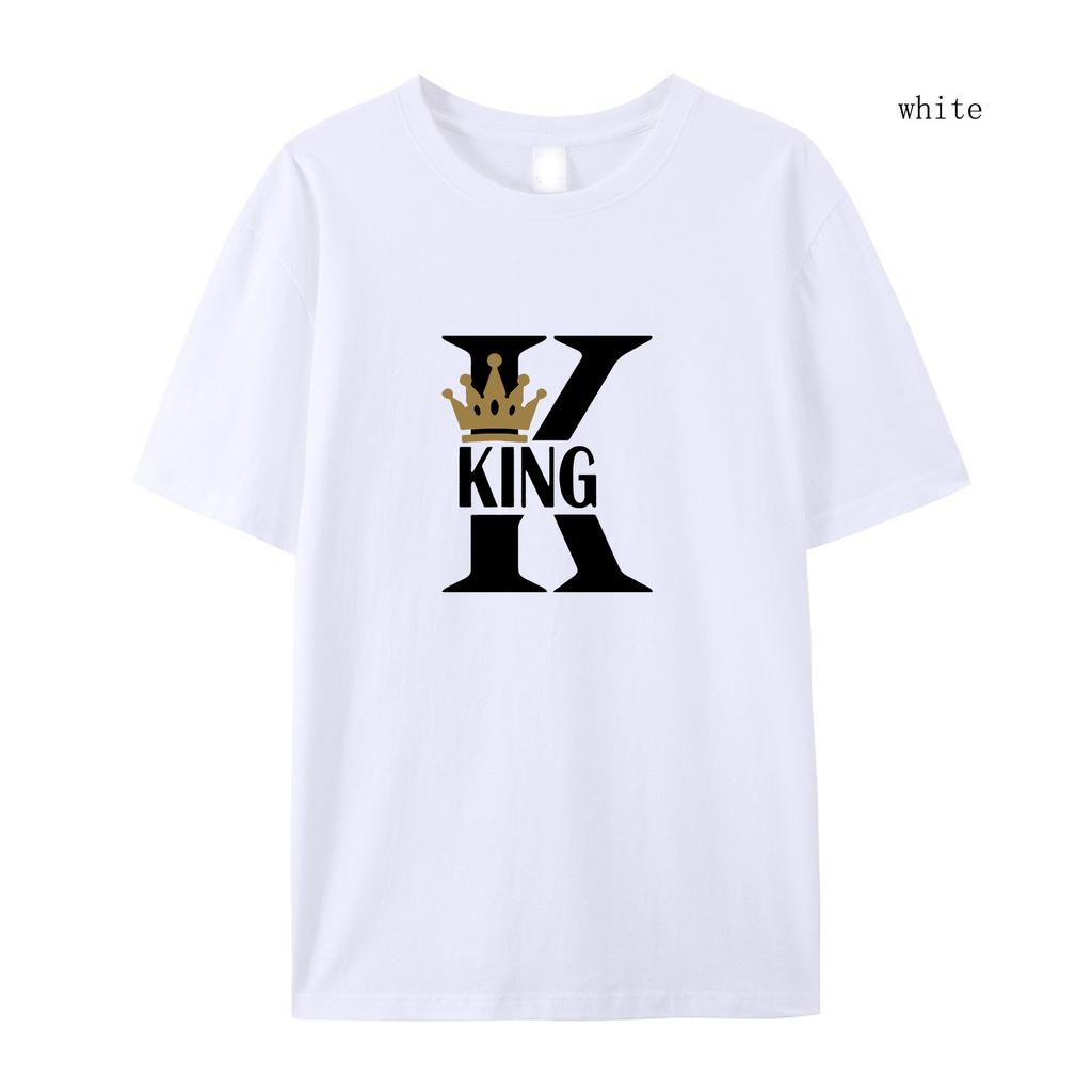 Damski Letni T-shirt z Krótkim Rękawem T-shirt z Krótkim Rękawem Król Nadruk Damski T-shirt T-shirt Jogger T-shirt z Krótkim Rękawem