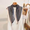 Spring new cashew flower silk scarf new versatile beaded scarf scarf scarf small shawl multi-functional rhombus scarf