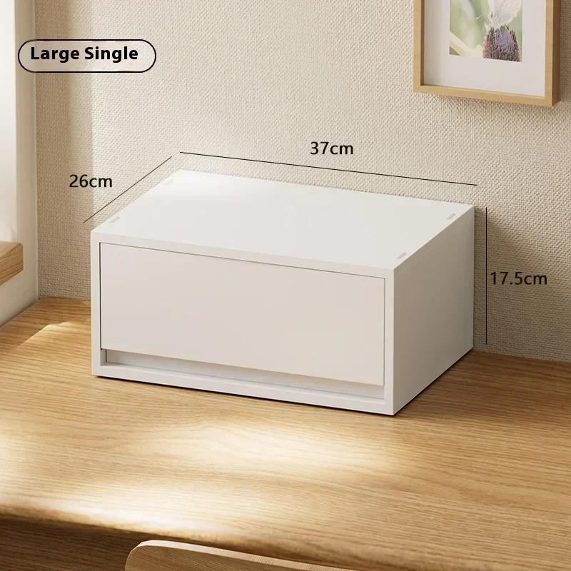 Desktop Storage Box Stackable White Storage Box Household Stationery Storage Multi-functional Storage Box Japanese Storage Box
