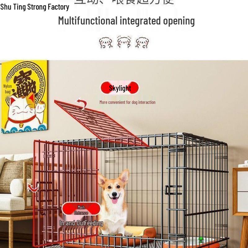 Indoor Pet Cage with Toilet Separation for Small To Medium Dogs and Cats