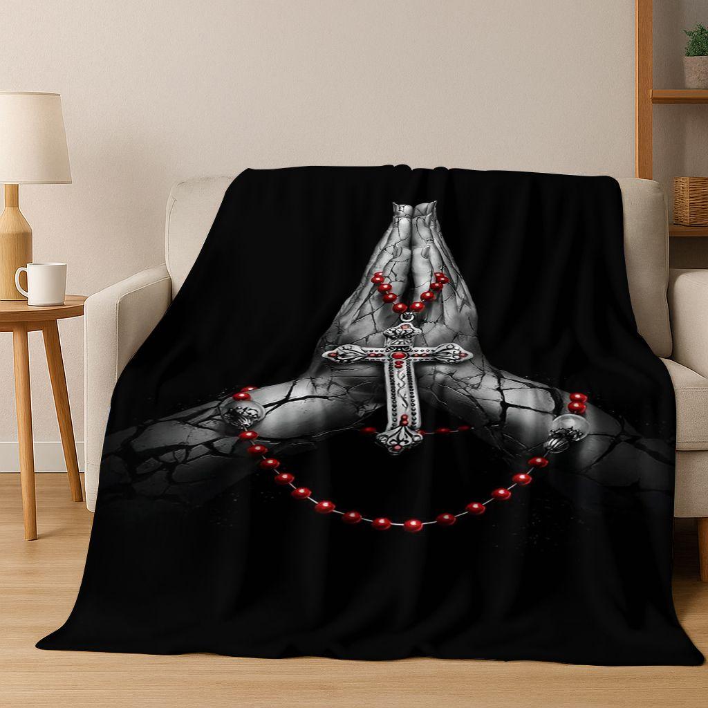 New Belief Cross Holy Bible Pray Jesus Flannel Blanket,Cozy Soft Throw Blanket for Home Bedroom Bed Sofa Picnic Cover Kids Gift