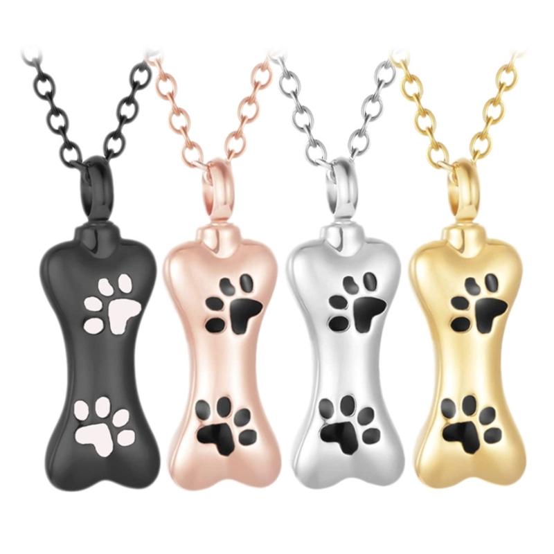 Paw Printings Cremation Urn Bar Jewelry Pet Cremation Jewelry Ashes Necklaces Creative Pet Cremation Jewelry