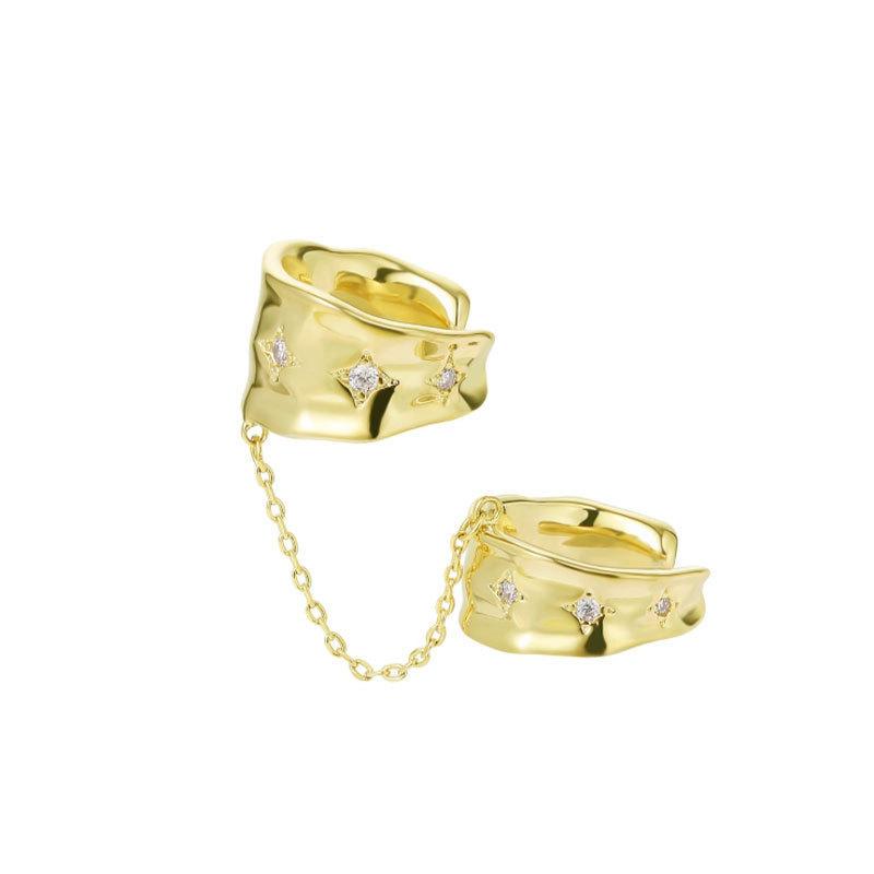 Round Ring Full of Diamonds Ear Clip Type Earrings Without Ear Holes Female Niche Earring Senior Sense of Fashion Ear Bone Clip Festive Gift for Women