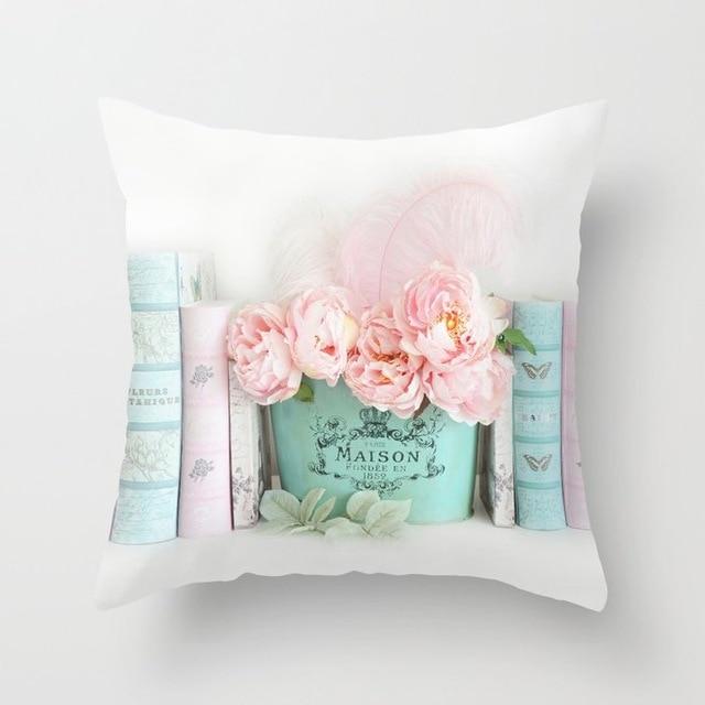 Rose Flower Cushion Cover Nordic Style Home Wedding Decoration Sofa Bed Car Pillowcase Pillow