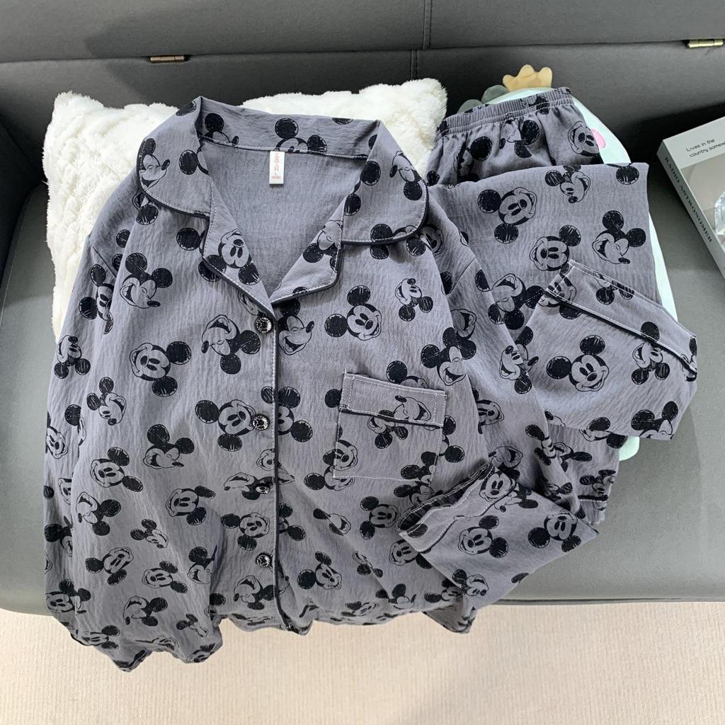 Dámský bavlněný pyžamový set Mickey - Jaro/Podzim Svetr & Dlouhé kalhoty