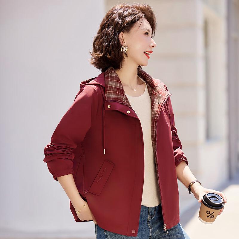 SIFONE Women s 2025 Autumn Plus Size Casual Hooded Jacket 3XL