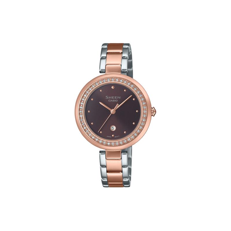 

Casio 50 meters waterproof quartz movement stainless steel strap Japanese and Korean watch women s watch gray dial SHE-4556SPG-5A сірий колір