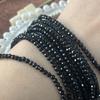 5String, Natural Stone Spinel Beads, Boho Black Loose Spacer Beads, 2mm, 3mm for DIY Necklace, Bracelet, Anklet Accessories Crafts, Beading 38cm