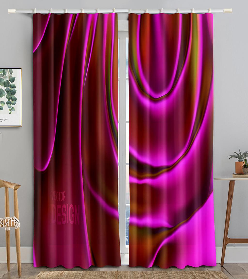 

3D абстрактная золотая розовая гладкая шелковая текстура затемняющая оконная штора для гостиной спальни ванной кухни шкафа декор крючки W50 X H130(CM)X2&Grommet Top