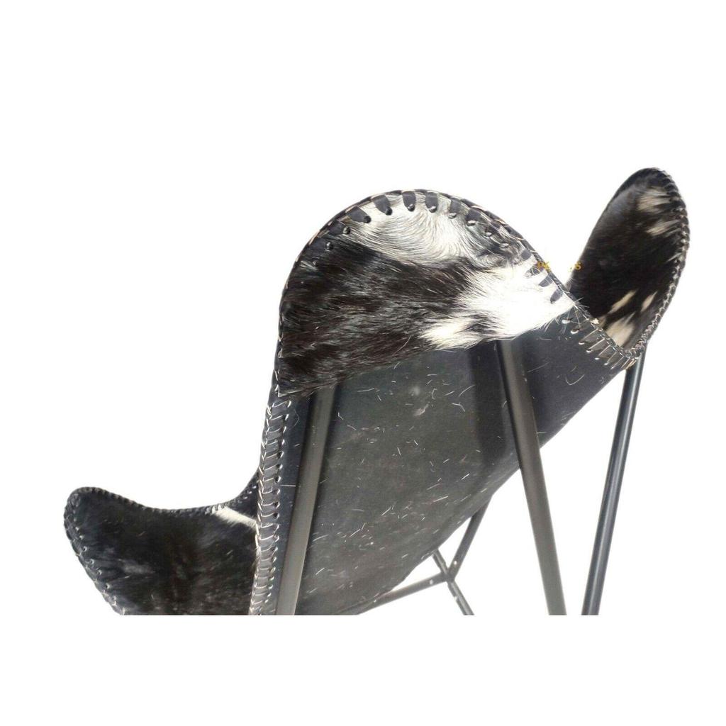 Arm Chair Butterfly Chair,Black & White Goat Hair Comfortable Chair