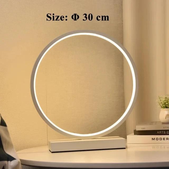 

Светодиодная настольная лампа для спальни, скандинавский круглый настольный ночник для гостиной, прикроватный круглый светильник для чтения, художественное украшение с регулируемой яркостью Warm White Fixed