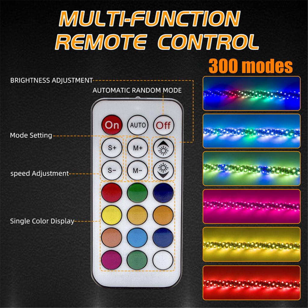 3/4/5FT RGB IP67 Waterproof Bendable Remote Control Multi-color Super Bright Flagpole Lamp Light LED Whip Light for SUV ATV UTV RZR