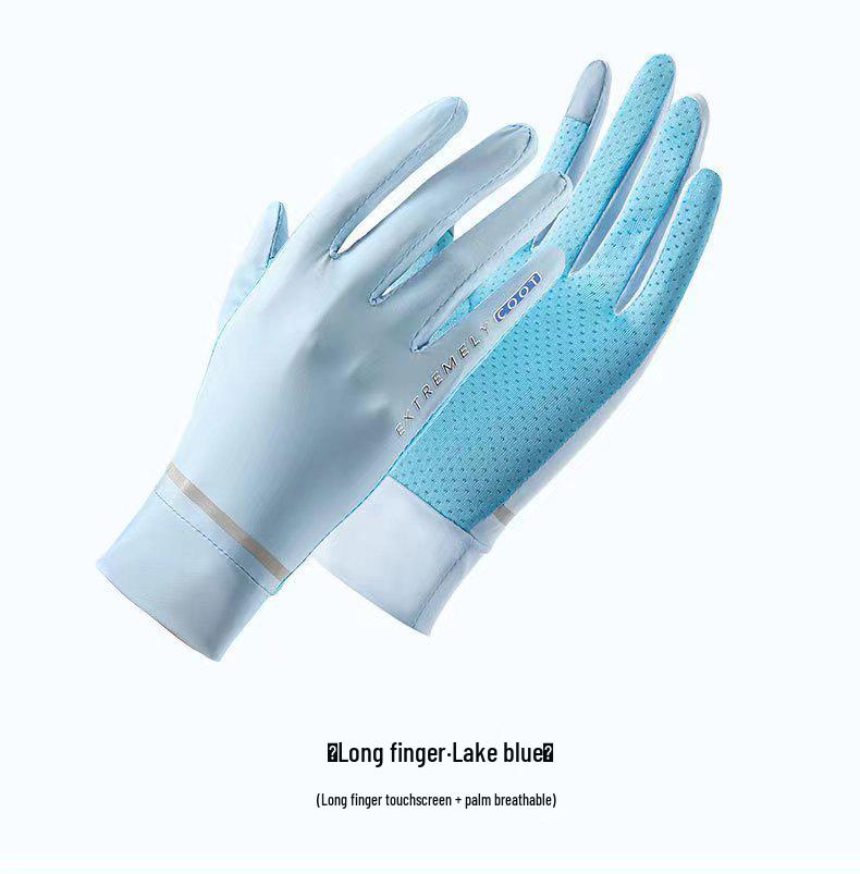 Women's Summer UV Protection Ice Silk Fingerless Gloves - Breathable, Touchscreen, Cycling, Electric Vehicle Safe
