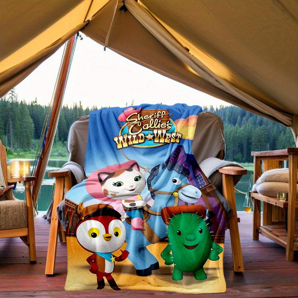 1pc, Sheriff Callie's Wild West Blanket Cartoon Throw for Outdoor Blankets, Gift Idea, All Seasons Use, Camping, Car Blankets