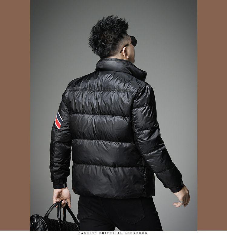 Men's Fashionable Slim Fit Down Jacket with Stand Collar - Winter 2025 Trend