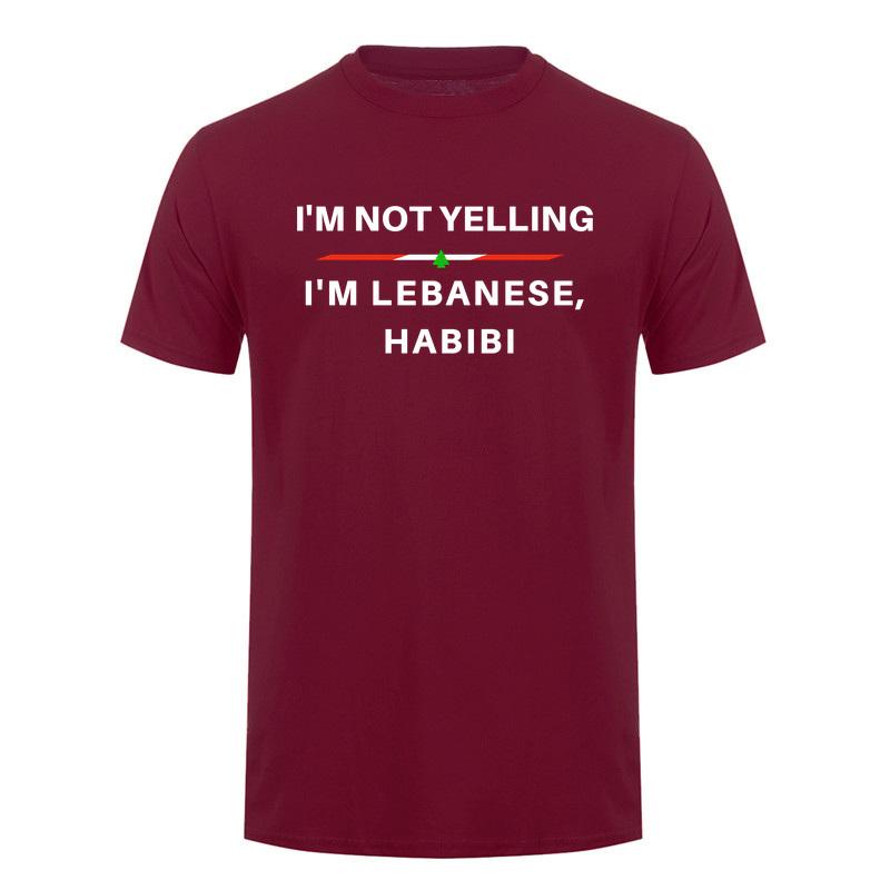Im Not Yelling Im Lebanese Habibi Funny Arabic Tshirt Lebanon Flag Graphic T Shirts Casual Style Da960