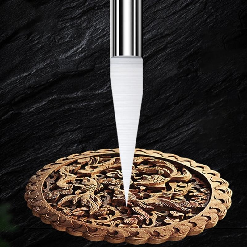 10pcs TungstenSteel Engraving Tools Bits 0.1mm Tip 1/8" Shank for Woodworking SharpCutting Router RotaryTool