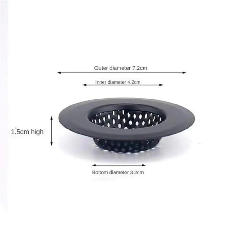 Stainless Steel Sink Strainer Anti Clog Black Drain Filter Hair Clean Up With Handle Mesh Trap Kitchen Bathroom Accessories