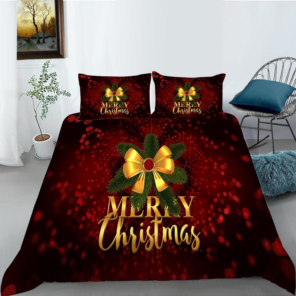 Christmas Bedding, Santa Claus Pattern Down Duvet Cover Set, Bedroom Down Duvet Cover, Pillowcase, Single/double Bed, Full Size Home Decoration