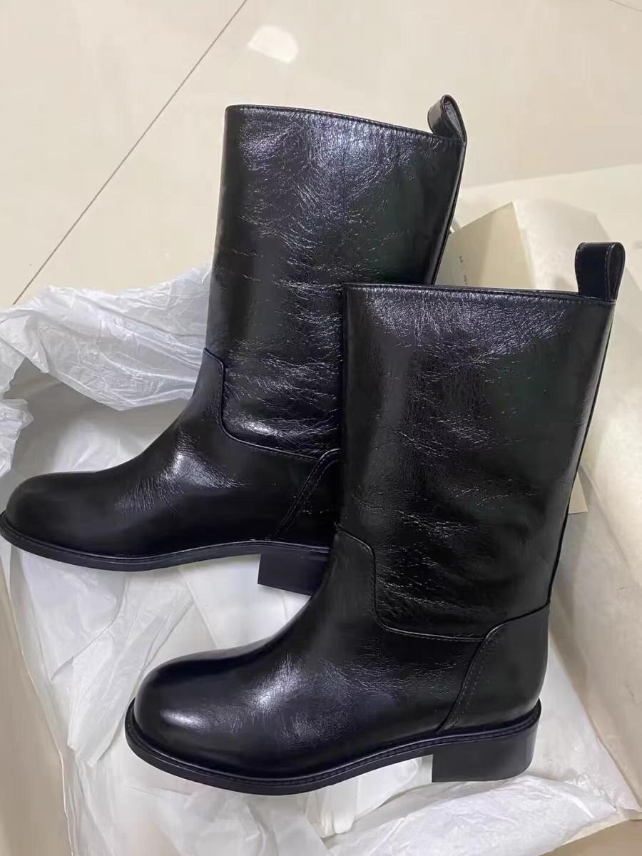 

Зимние сапоги до середины голени для женщин, модные сапоги-рыцари, элегантные женские сапоги на низком каблуке, женская зимняя обувь 40