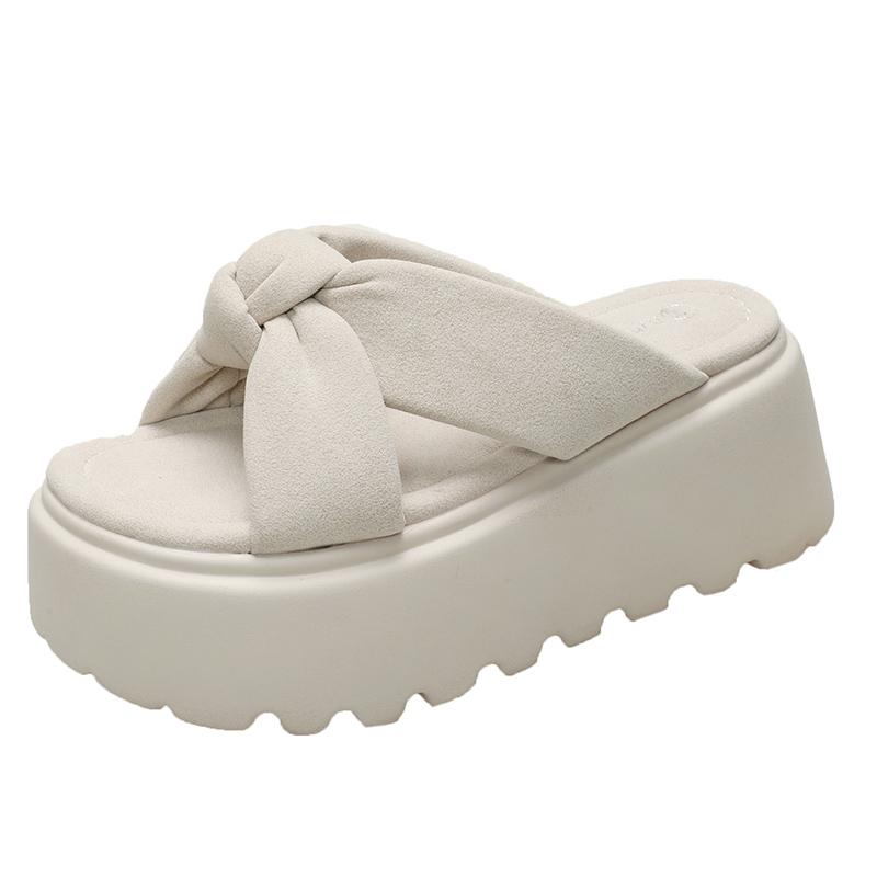 Fashion 7CM Casual Wedge Slippers for Women Summer Non Slip Platform Sandals Woman Open Toe Comfortable Female Chunky Beach Slippers