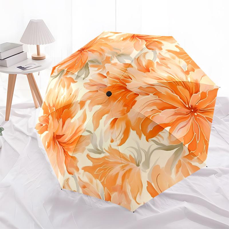 1pc Floral Pattern Automatic Open/close Folding Umbrella, Compact Portable Travel Umbrella, Cute Umbrella, Durable Construction Yy260328025