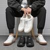 Men'S Spring New Genuine Top Layer Cowhide Low-Top Skate Shoes, Light Luxury Thick Sole German Trainers, Versatile White Casual Sports Sneakers