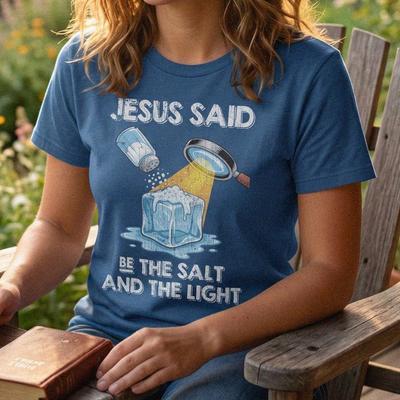 Christian Salt Light Matthew 5:13 Retro Bible Verse Tee