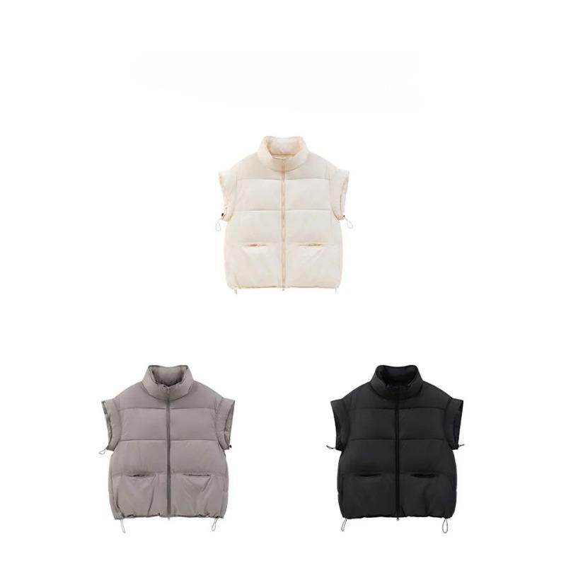 Female Vest Autumn Winter Sleeveless Jacket Coat Loose Short Stand-up Collar Down Vest Women Waistcoat Outerwear