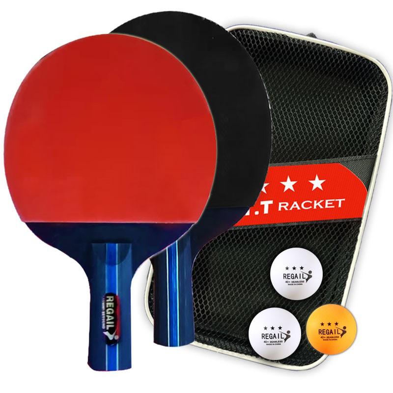 2-Piece Table Tennis Racket Set With 3 Balls Shakehand Penhold Grip Multi-Color Options Beginners Casual Players