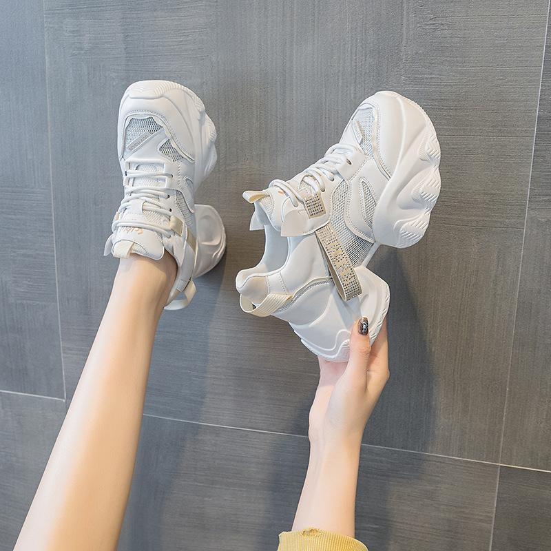 Dad shoes women's shoes 2025 spring new thick-soled inner height increase explosive version casual fashion versatile student shoes women's shoes