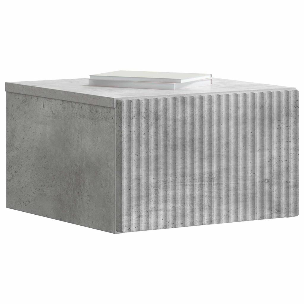 Wall Mounted Nightstand Concrete Grey 33 x 34.5 x 20 cm