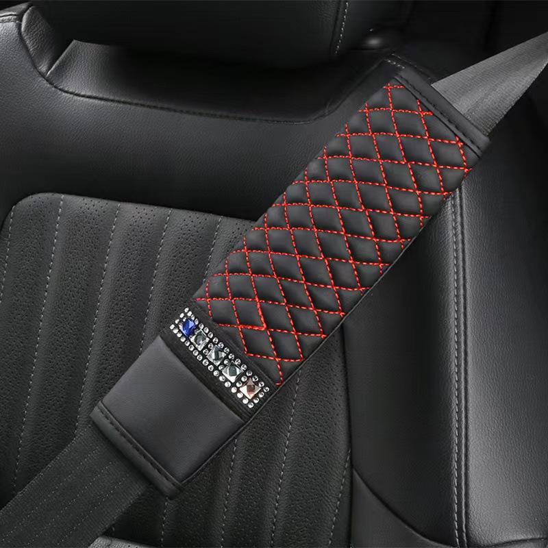 Embroidered Diamond Car Seat Belt Shoulder Pad - Universal Fit for All Seasons
