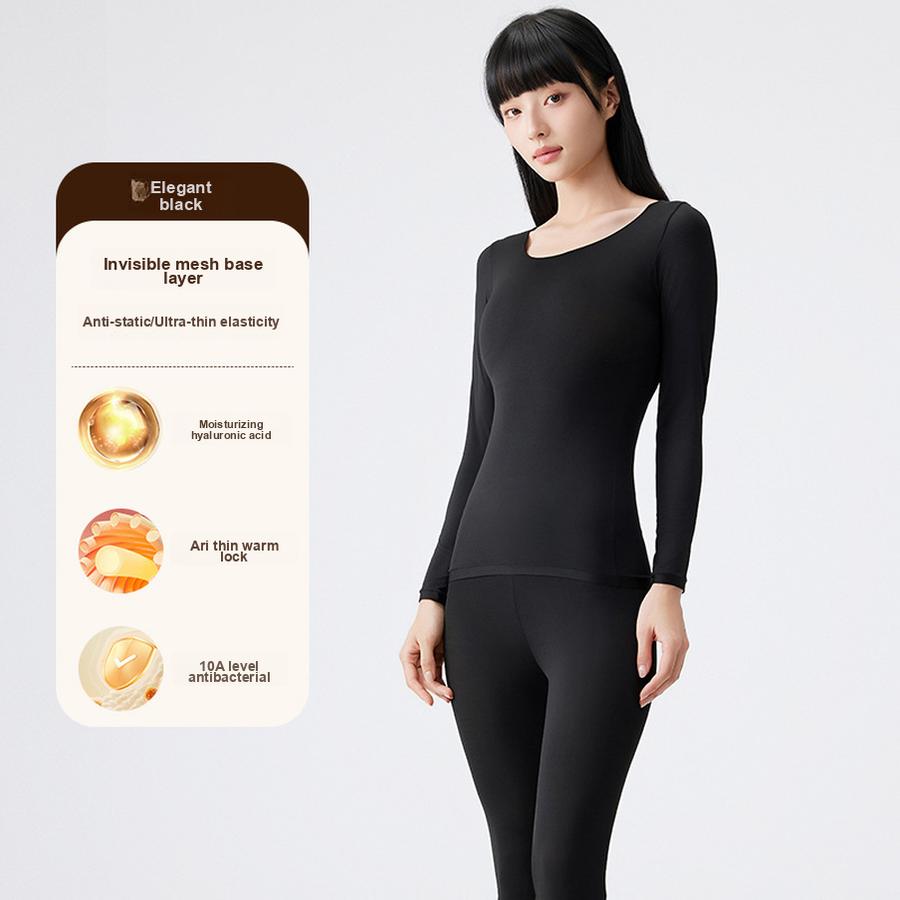 Ultra Thin Seamless Underwear Set for Women, Winter Thermal Base Layer Pajamas