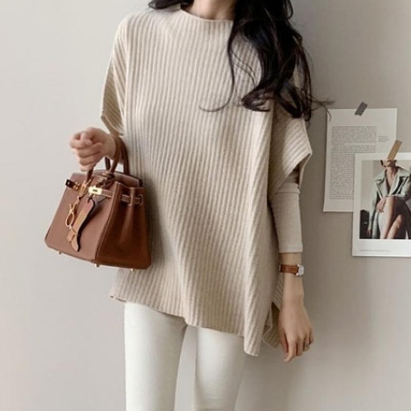 Autumn Solid Loose Short Sleeve Knitted Sweater Vest Women Fashion Winter Casual Pullover Knitwear Vests Woman Elegant Simple Sweaters Waistcoat 25095